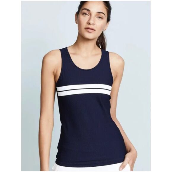 Tory Burch Tops - Tory Sport Parallel Stripe Reflective Mesh Tank Size M